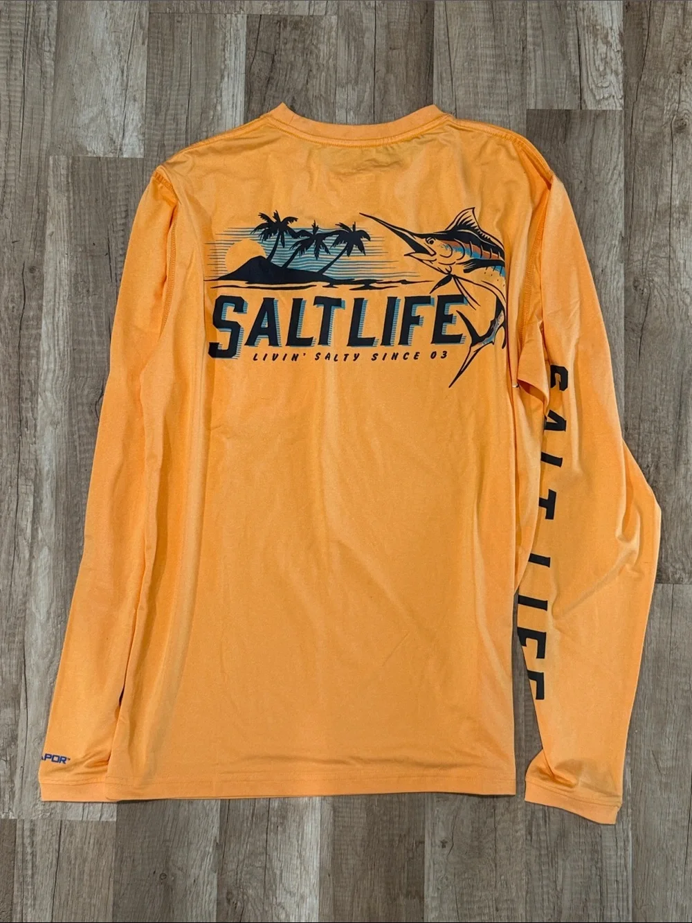 NWT Salt Life SLX performance UVAPOR Orange Long Sleeve UV SUN PROTECTION s